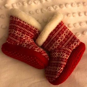 H&M Red and White Baby Booties